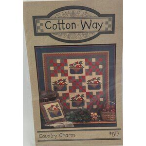 Quilt Pattern Flowers Basket 50" X 50" #817 Cotton Way Country Charm Retro